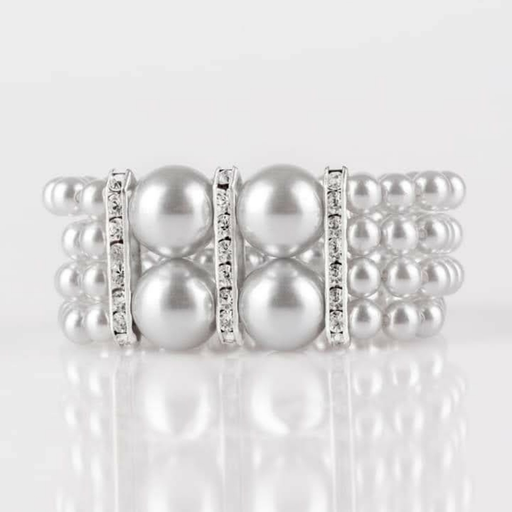 Pearl and rhinestone bracelet